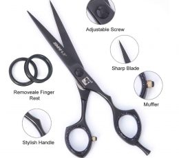 hair cutting scissors Barber Black hairdressing scissors 6.5”inch for salon